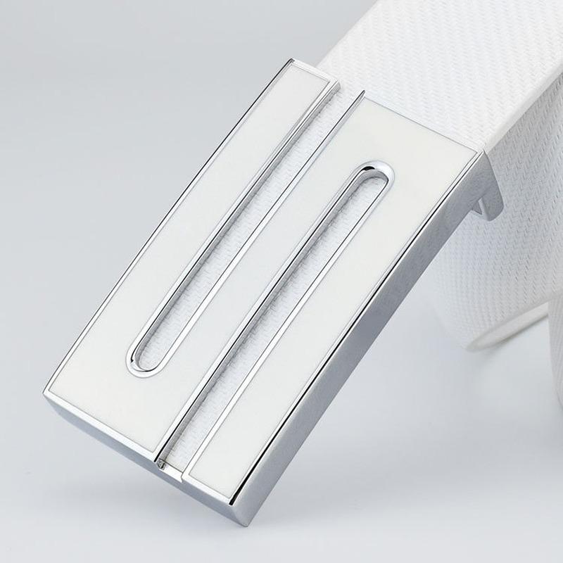 

Belts High Quality Genuine Leather Cowhide White Black Korean Casual Jeans Z Smooth Buckle For Men Luxury Designer Brand Cowboy, Black;brown