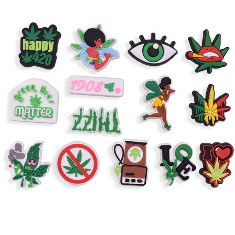 

wholesale green croc shoe charms pvc soft rubber shoecharms buckles clog bracelet wristband decoration gifts, White;pink