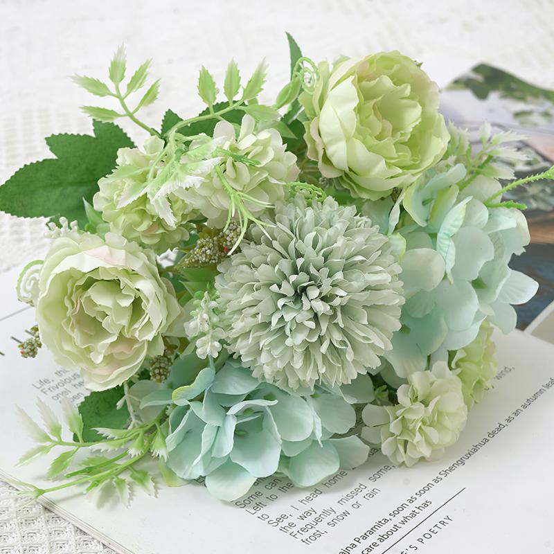 

32Cm Rose Roze Zijde Pioen Kunstbloemen Boeket 5 Groot Hoofd En 4 Bud Goedkope Nep Bloemen Voor Thuis Bruiloft Decoratie Indoor, Beige