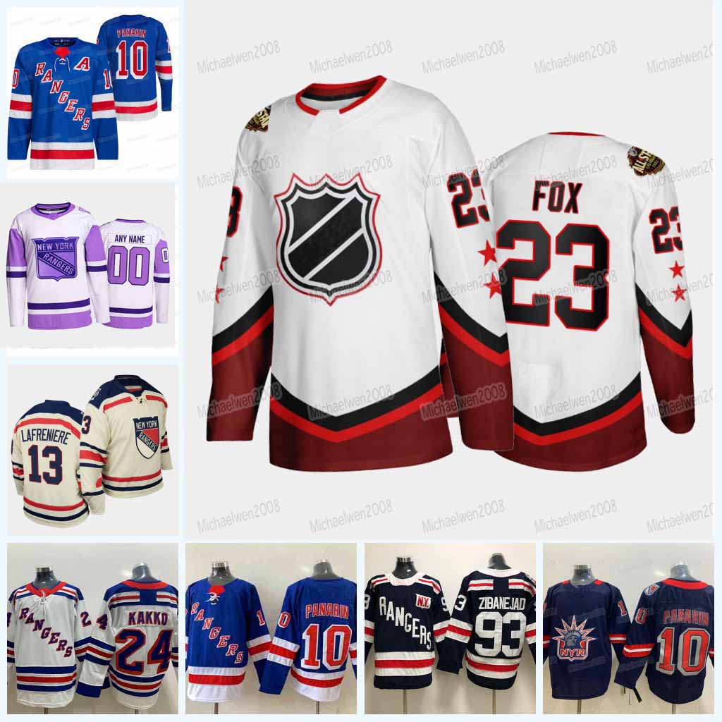 

Adam Fox New York Rangers 2022 All-Star Jersey Mika Zibanejad Ryan Reaves Ryan Lindgren Artemi Panarin Alexis Lafreniere Chris Kreider Igor Shesterkin Kaapo Kakko, Men