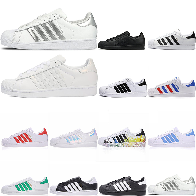 

2021 superstar running shoes mens womens white black red blue green silver outdoor sports sneakers casual walking trainers size 36-45, Color 7