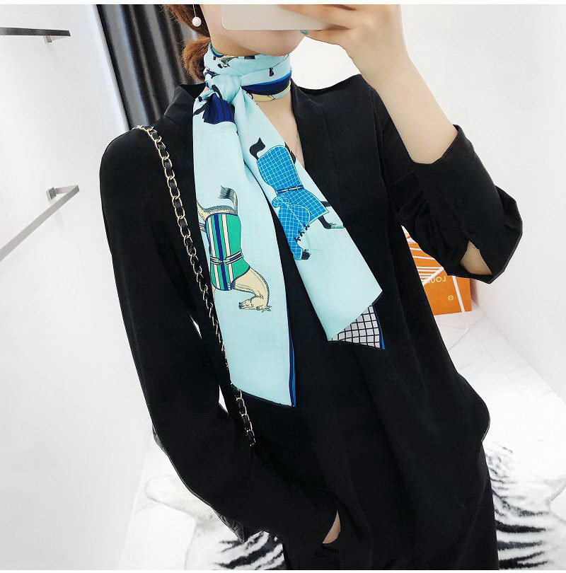 

Female Silk Neck Scarf Luxury horse Hair Tie Scarves Foulard Head Band Shawls and Wraps Neckerchief Bandanas