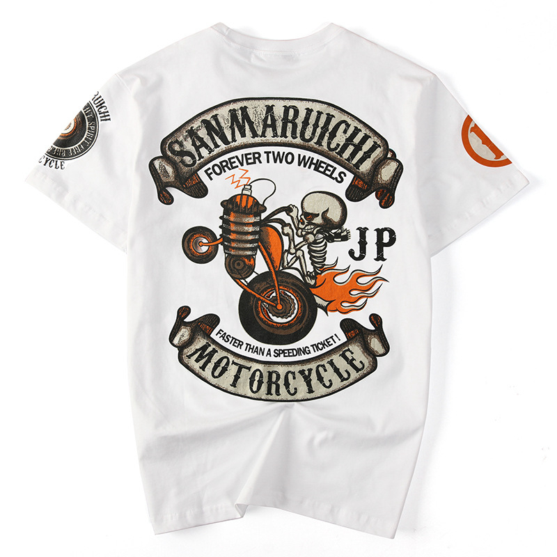 

Men Casual Print Hip Hop Skateboard T-shirts Punk Vintage Tees, White