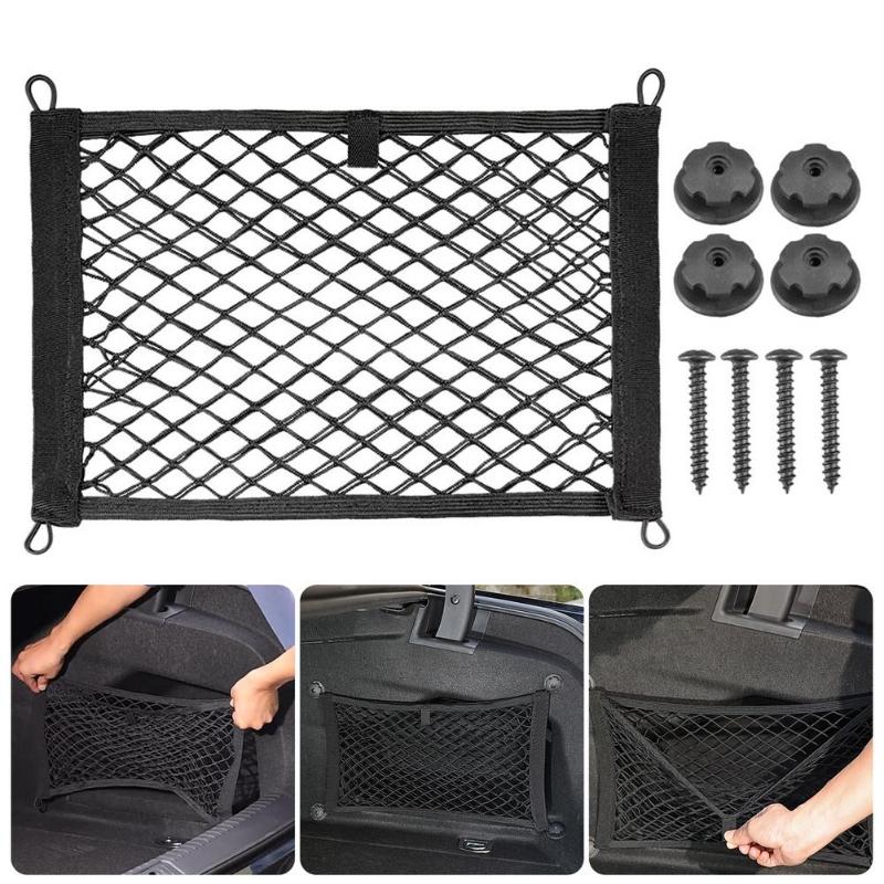 

Car Organizer Storage Net Bag Seat Back Backseat Mesh Cars For Carrying Kids' Toys Wallets Or As Barrier Of Kids And Pets