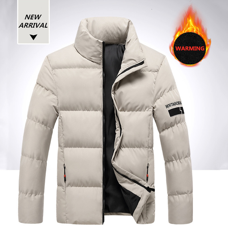 

2021 New Brand Men Winter Down Coat Solid Color Thicken Mens Cotton Parka Fashion Outerwear Warm Streetwear Jacket Male 5xl Wmbj, Yellow