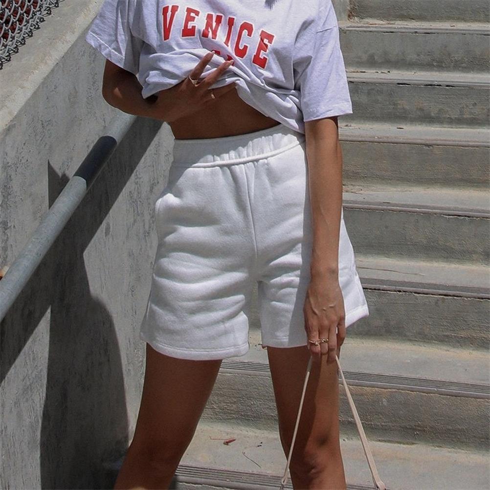 

sweat y2k fitness summer womens short cotton casual buttoms harajuku high waisted biker oversized sporty streetwear, White;black