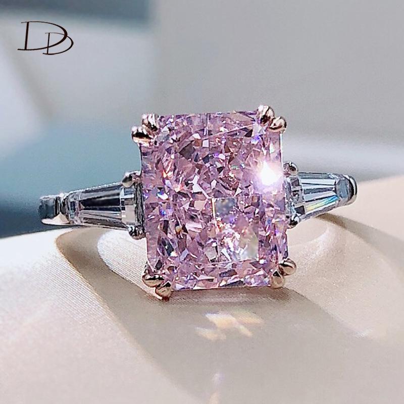 

Wedding Rings DODO Pink For Women Rectangle Shining Cubic Zirconia Promise Engagement Ladies Luxury Jewelry Anillos Mujer DD515