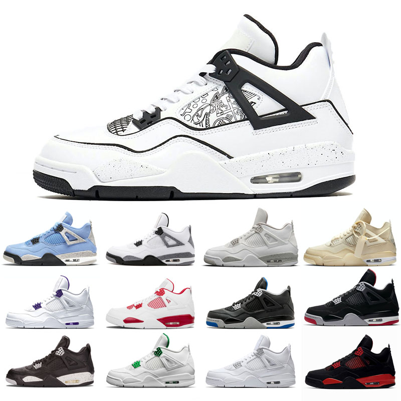 

2021 new basketball shoes 4s man White Cement University Red Blue Travis Thunder Olivia Kim Black Cat Taupe Haze Pine Green Pure Money Grey Bred purple trainers, Diy