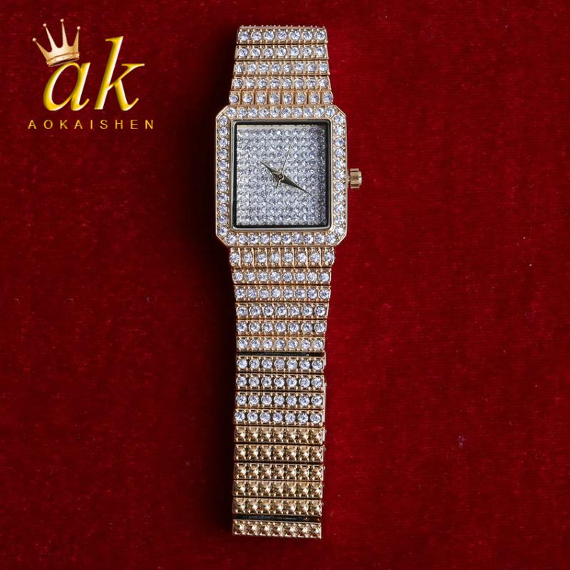 

Wristwatches Square Dial Women's Watch Quarz Alloy Hip Hop Jewelry, Silver color