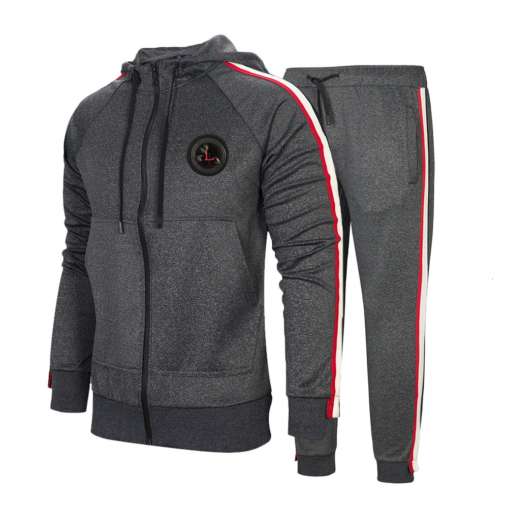 

2021 Large Size Casual New Trend Hooded Sweater Suit Outdoor Sports Men's Clothing Mens Joggers Set Man Hoodies O5hy, Black