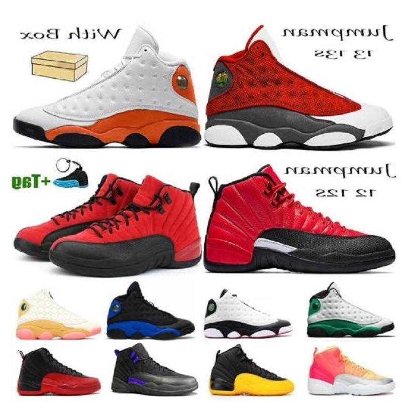 

New 12 12s jumpman basketball shoes indigo university gold reverse flu game iridescent reflective sunrise CNY outdoor mens trainers sneakers, Color 37