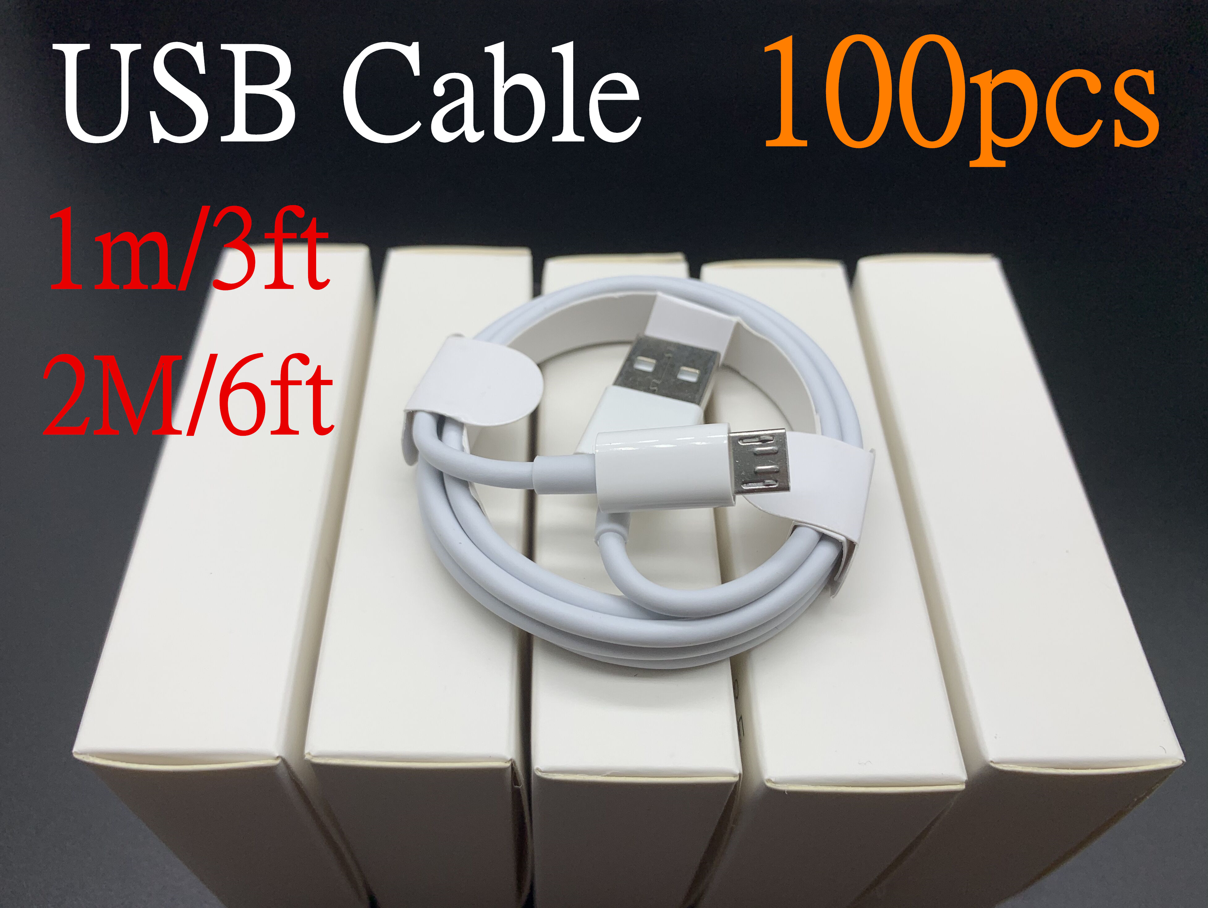 

DHL 100pcs/lot 7 generations Original OEM quality Cables 1m/3ft 2M/6ft Micro USB Data Sync Charge Cable With Package