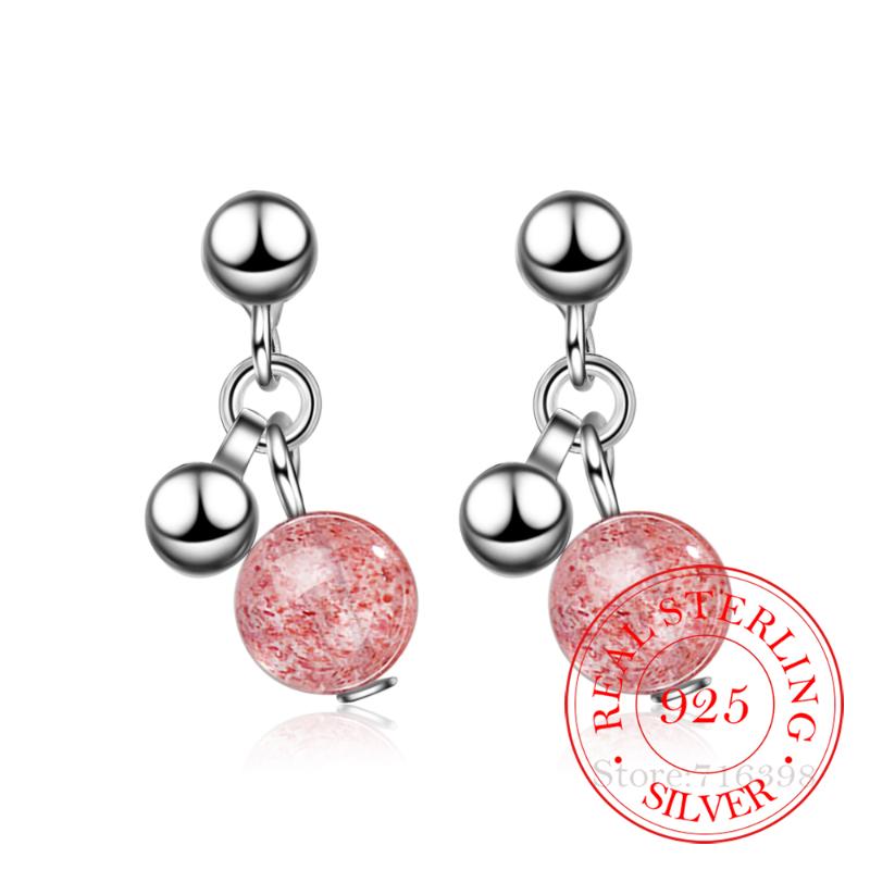 

Stud Simple Fashion 925 Sterling Silver Ball Beads Tassel Earrings For Women Girl Gift Pendientes Brincos De Prata