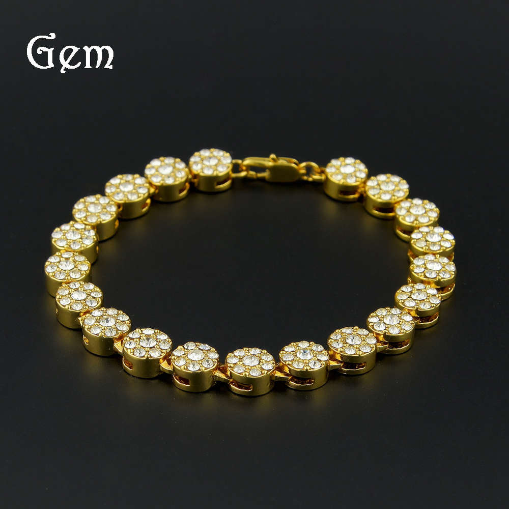 

Full diamond single round row Fashion Bracelet men's Bracelet