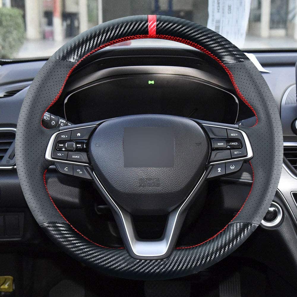 DIY Stitching Carbon Fiber Steering Wheel Cover For Honda Accord 10th Generation Insight 2019-2021 Interior Accessories-image-716105097