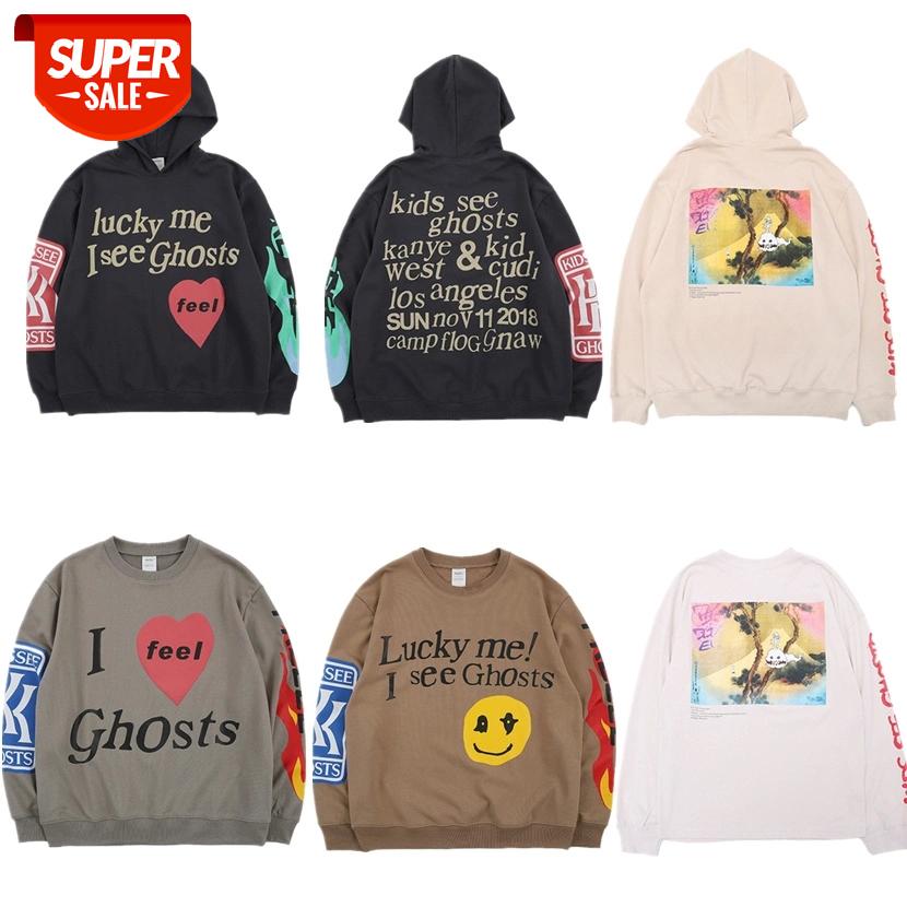 

Kanye West KIDS SEE GHOSTS Hoodie Men Pullover 2019 New arrived Fashion Best Quality Sweatshirts Hip Hip Hoodies #aL0y, Black
