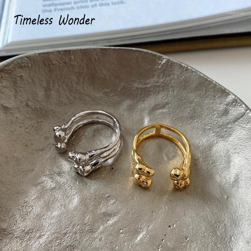 

Cluster Rings Timeless Wonder 925 Sterling Sliver Geo Balls Stackable Ring Women Jewelry Punk Goth Trendy Top Ins Hiphop Boho Designer 6322, Golden;silver