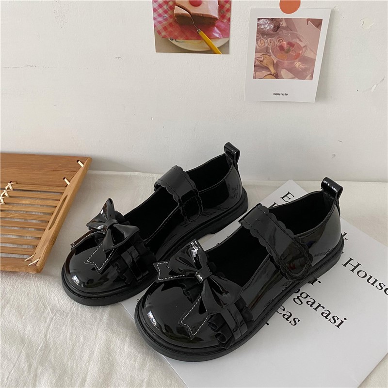 

Low Student Sweet Kawaii Girls Tea Nice Japanese Party Anime Lolita Girl Goth Apartments Jk Women's Uniform Shoes 1vrp, Black leather patent