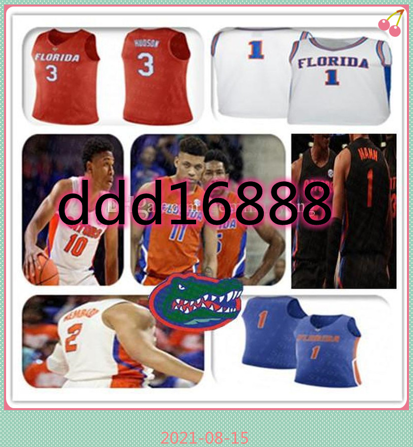 

NCAA 2021 Florida Gators Basketball Jersey Keyontae Johnson Kerry Blackshear Jr. Andrew Nembhard Noah Locke Scottie Lewis Omar Payne Horford 1, Orange
