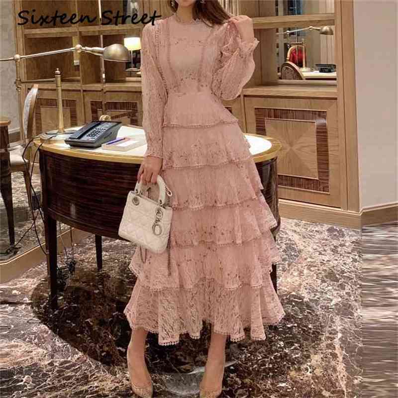 

Pink Lace Woman Dresses Autumn Long-sleeve Floral Embroidery Elegant Party Maxi Dress Bud Bodycon 210603, White short sleeve