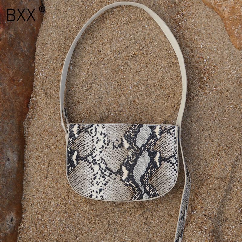 

[BXX] Vintage PU Leather Bags for Women 2021 Fashion Crossbody Shoulder Hand Bag Lady Trend Handbags and Purses HQ693, Snake