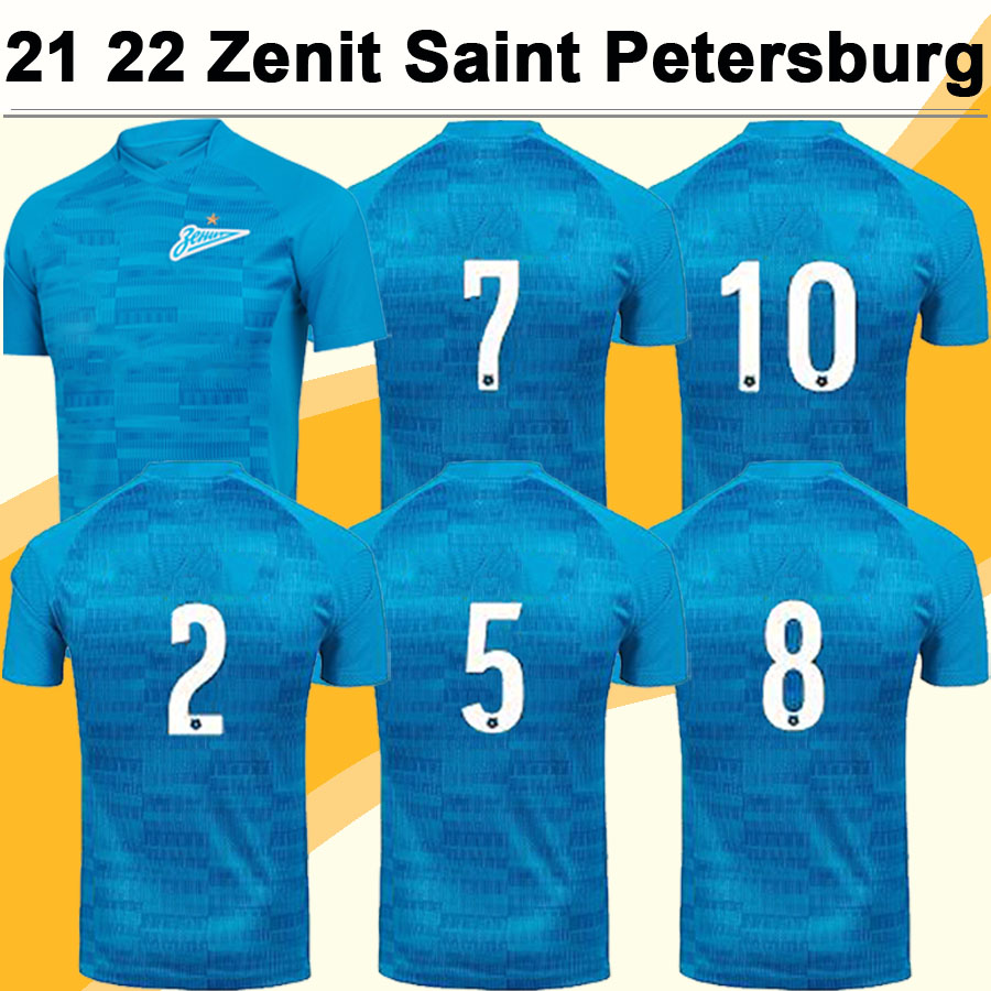 

21 22 Zenit Saint Petersburg SANTOS BARRIOS Mens Soccer Jerseys SLOVREN SARDAR DZYUBA RAKITSKIY Home Short Sleeve Football Shirt, Qm6022 21 22 home no patch