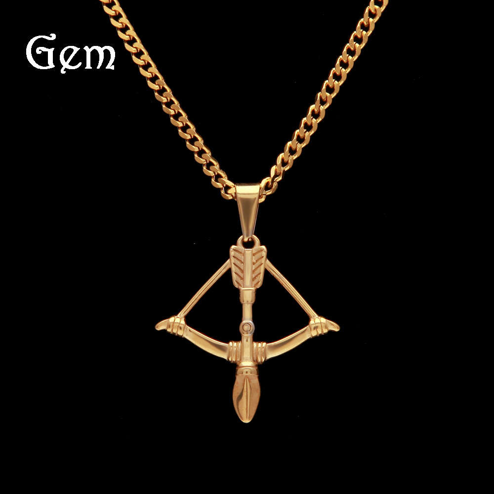 

Men's hip hop bow and arrow pendant personalized stainless steel jewelry bows arrows