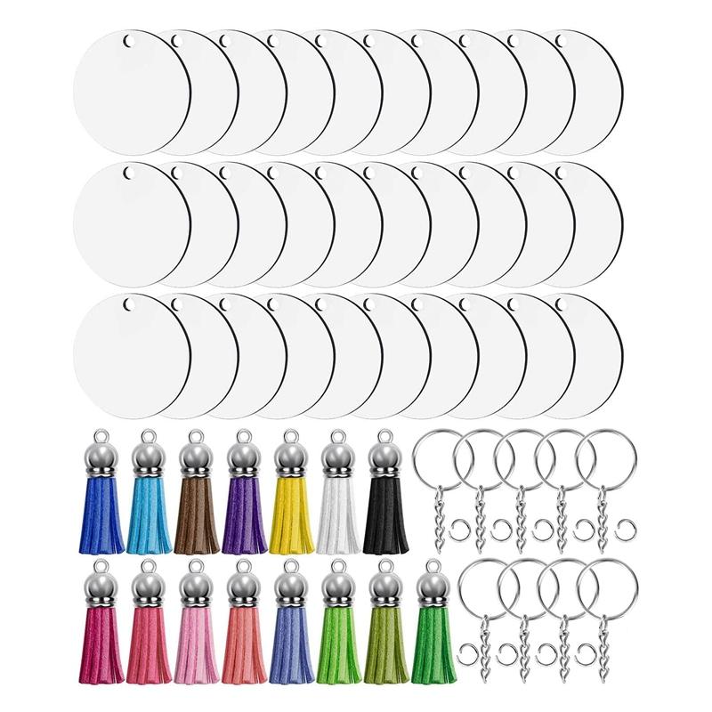 

Keychains 120Pcs Sublimation Keychain Blanks Set With Tassels, Rings And Jump For DIY Crafting