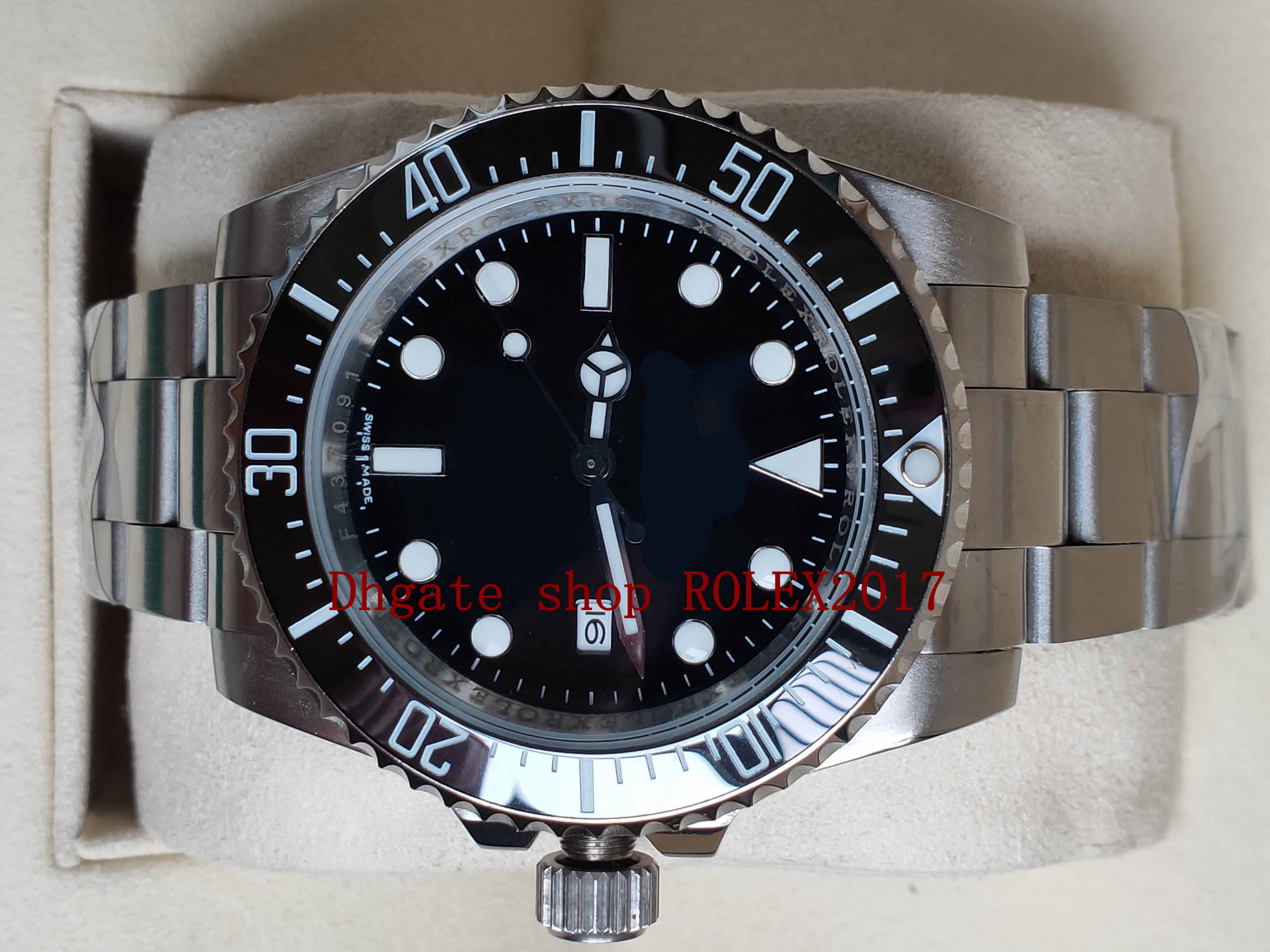 

Racing Men's 40MM sea Automatic Watch Men Ceramic Bezel Stainless Steel Luminous Sea Black Dial 116600 Watches Calendar Sports watch, Slivery;brown