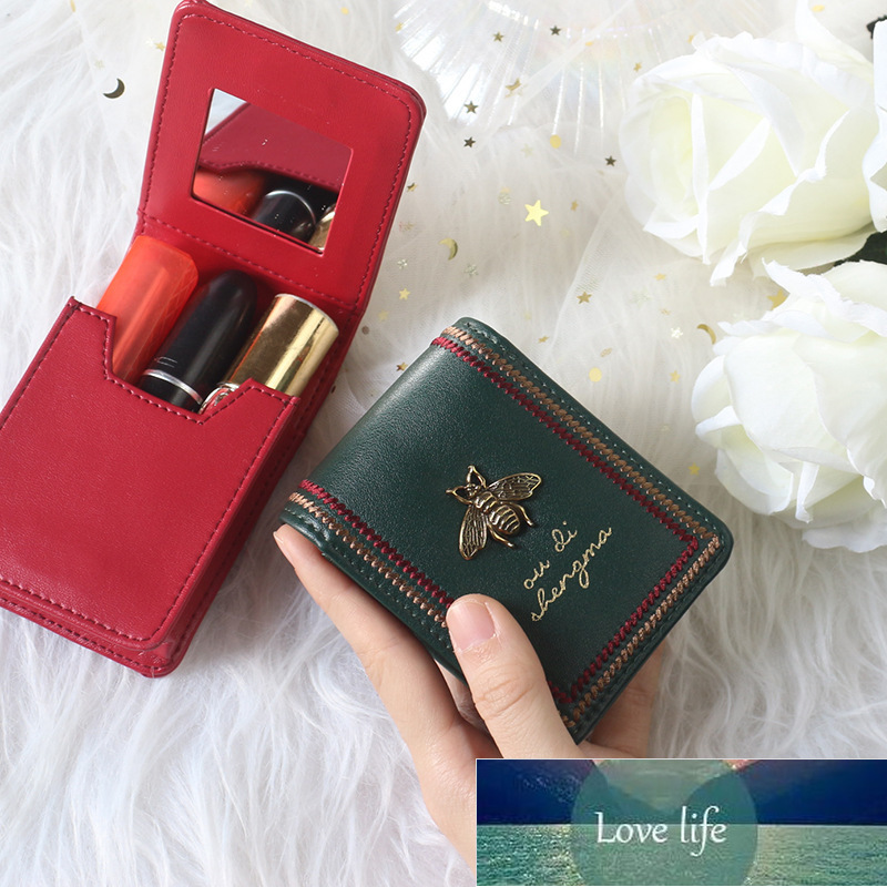 

Lipstick Pack Mini Portable First Layer Cowhide With Mirror Cosmetic Bag Lipstick Case Soft Japanese And Korean Storage Box The factory price, As pic