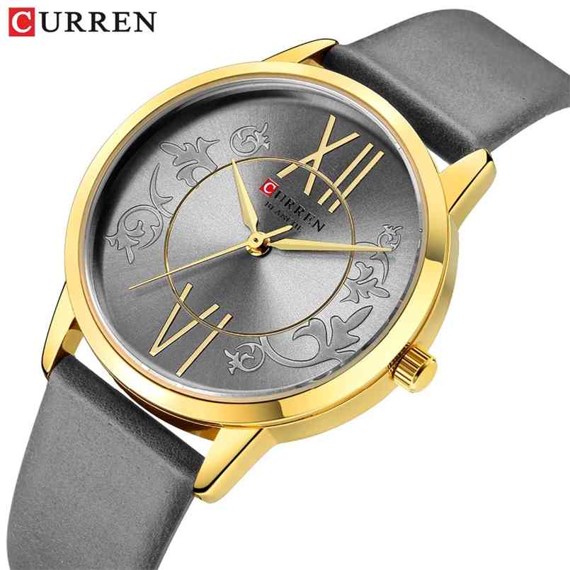 

Watches Women Gold Luxury Brand Curren Fashion Creative Quartz Female Wrist Watch Leather Ladies Clock Relogio Feminino 210707, Rose-blue
