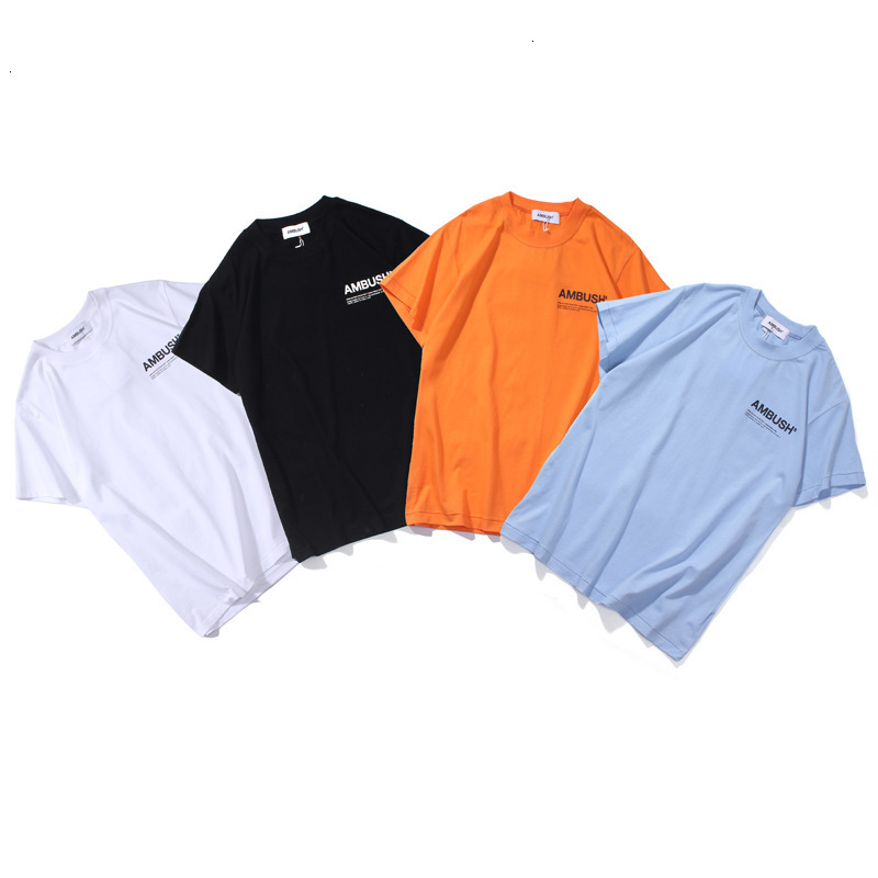 

2021 New Japanese Fashion Brand Ambush Casual Short Sleeve Printed Cotton Round Neck Men's and Women's T-shirt 2KEP, Orange