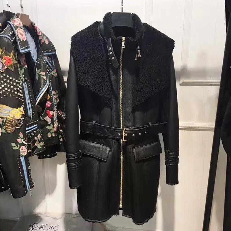 

Women's Leather & Faux Ladies Suede Coat Women Real Genuine, Black