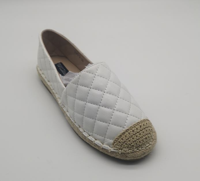 

Europe plaid fisherman espadrilles flat heel loafers women checkered boat shoes casual straw bottom shoes with rubber soles z326, White