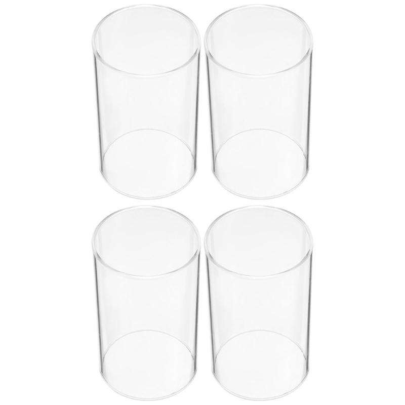 

Lamp Covers & Shades 4pcs Glass Cover Tube Candle Cup Transparent Decors