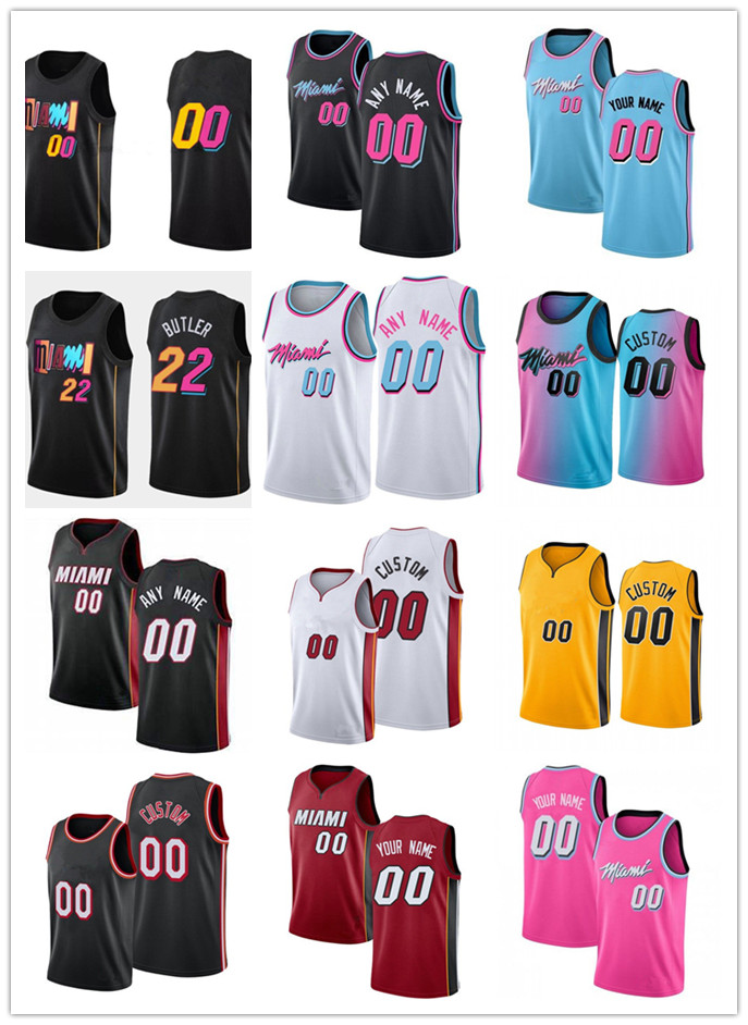 

75th Custom Mens Womens MiamiHeatJersey 2 Gabe Vincent 77 Omer Yurtseven 16 Caleb Martin Dwyane 3 Wade Basketball Jerseys, Black;red