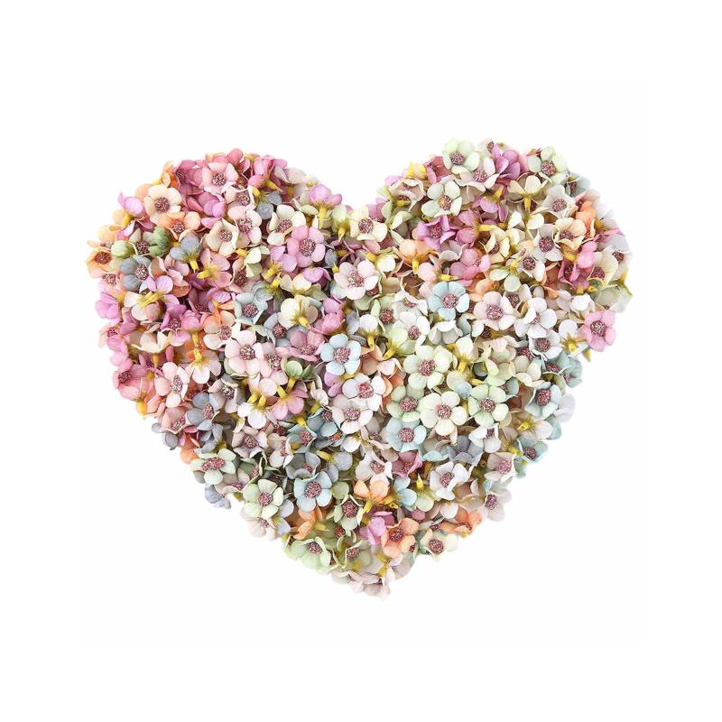 

100Pcs Artificial Flower Silk Rose Head For Wedding Home New Year Decoration DIY Garland Scrapbook Gift Box Craft Flower, Beige