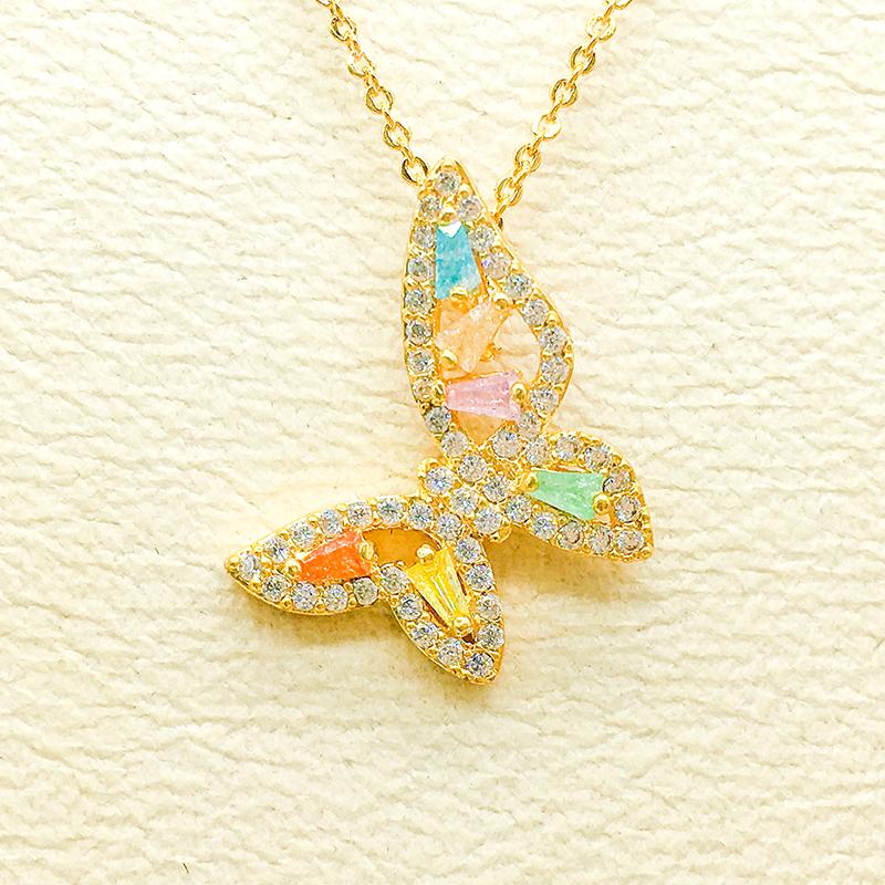 

Pendant Necklaces Korea Fashion Cute Butterfly Lady Necklace Golden Personality For Women Jewelry Gift