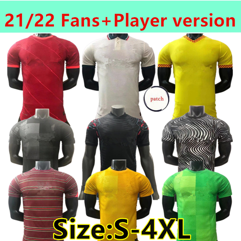 

Size:S-4XL 21 22 soccer jersey football Player version maillot de foot home red Goalkeeper green Black shirt 2021 fútbol futebol men+kids training wear, Black special edition