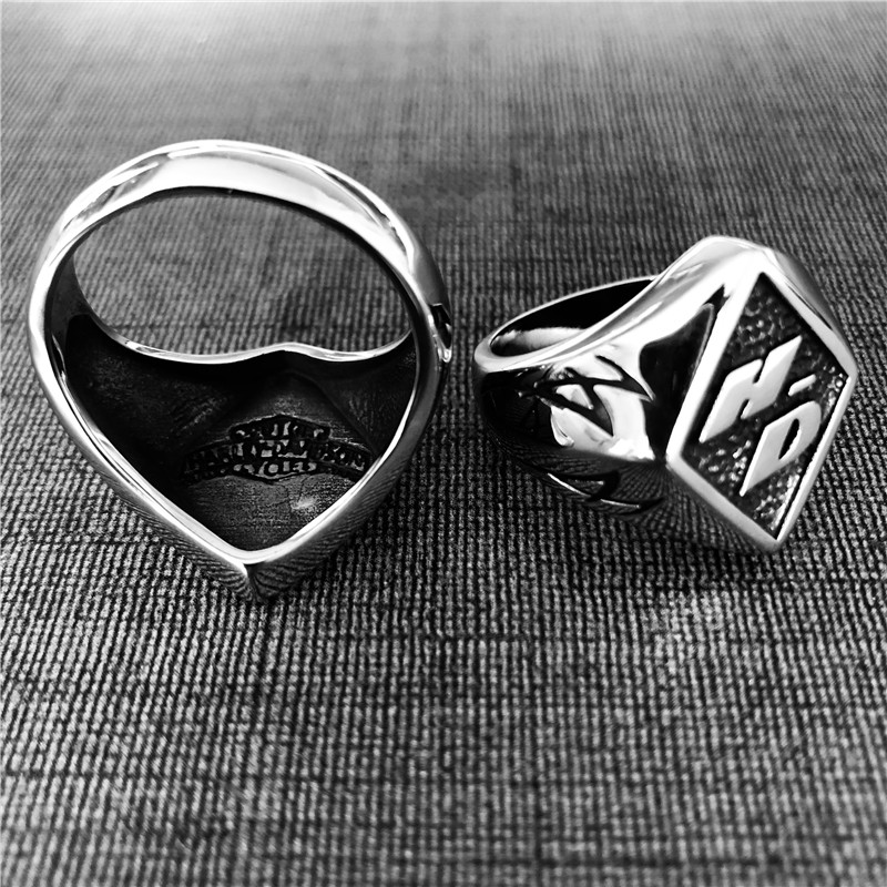 

5pcs/lot Size 7-14 Motorbiker Style Newest Man Boys Ring 316L Stainless Steel Jewelry Polishing Motorcycles Ring, Silver