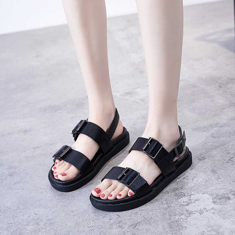 

Casual Platform Sandals Women 2021 Summer Light Comfortable Beach Sport Ladies Flat Shoes Zapatos Mujer Black Y0721, Apricot