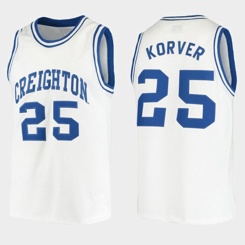 

Creighton Bluejays College Kyle Korver #25 White Retro Basketball Jersey Men's Stitched Custom Number Name Jerseys, Black;red