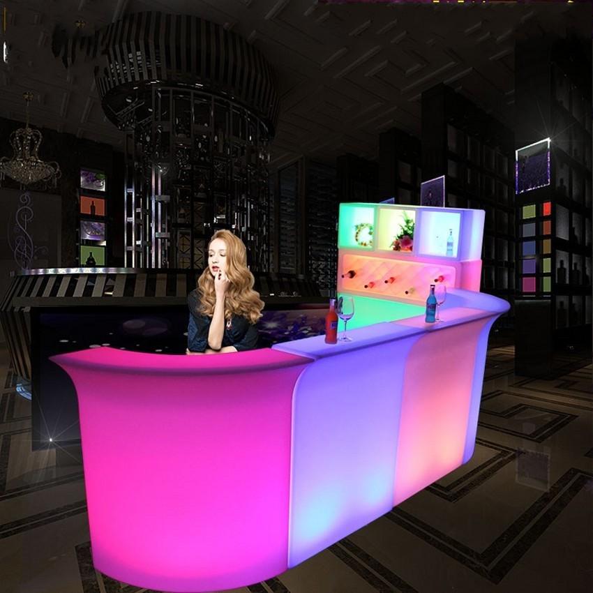 

110CM Height LED Luminous Bar Counter waterproof rechargeable Rundbar LED furniture 16 Color Changing Club Waiter bars disco party supplies