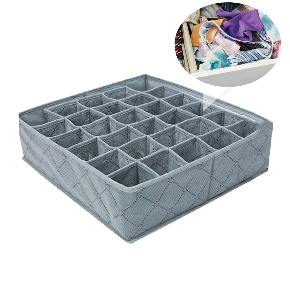 

Foldable Underwear Drawer Organizers Boxes Dividers Closet Dresser Clothes Storage Organizer Box For Bras Scarves Ties Socks Boxes 122618, Gray