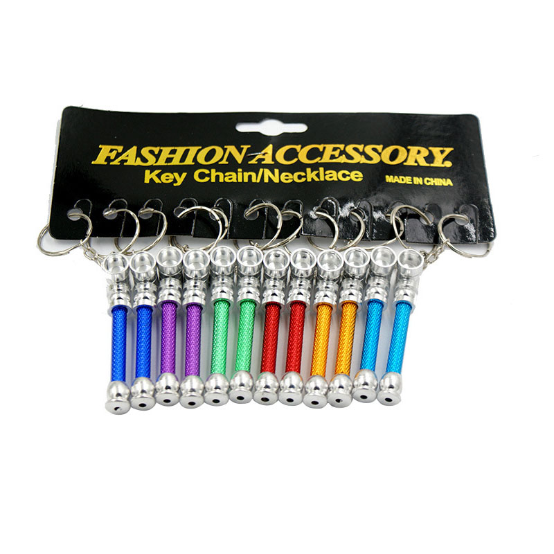 

Colorful Creative Smoking pipes Mini Smoke Tube Metal Aluminum Tobacco Keychain tube
