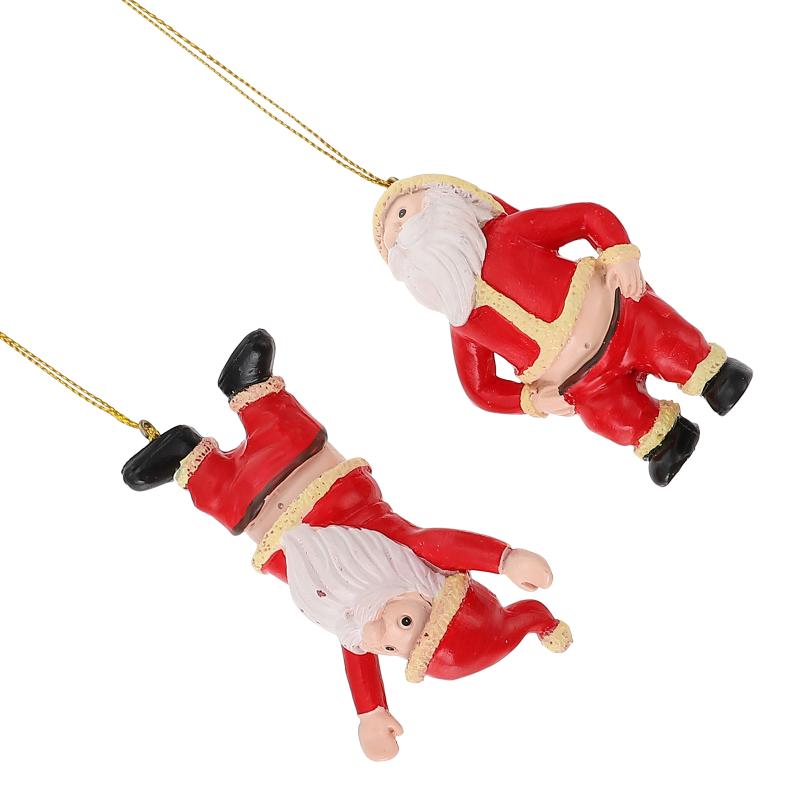 

Christmas Decorations 2Pcs Santa Claus Pendants Creative Bare BuSanta Hanging Decor