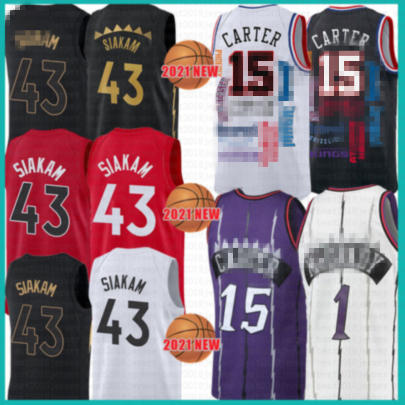 

2021 MENS Vince 15 Carter Basketball Jersey Pascal 43 Siakam Mens Kyle 7 Lowry Mesh Retro Tracy 1 McGrady Youth Kids Marcus 21 Camby Purple, 2021 jersey
