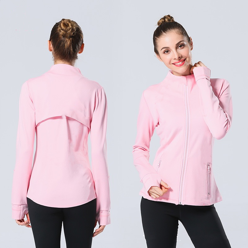 

Fashion luxury zipper jacket designer Yoga suit running fitness coat Long Sleeve thumb hole quick drying tights, Make up the difference