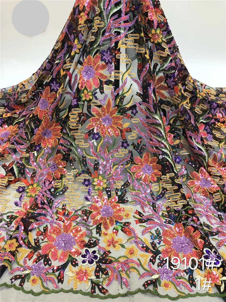 

2021Latest sequince Lace Fabric Luxury tulle Lace Fabric High Quality African For Evening Dresses