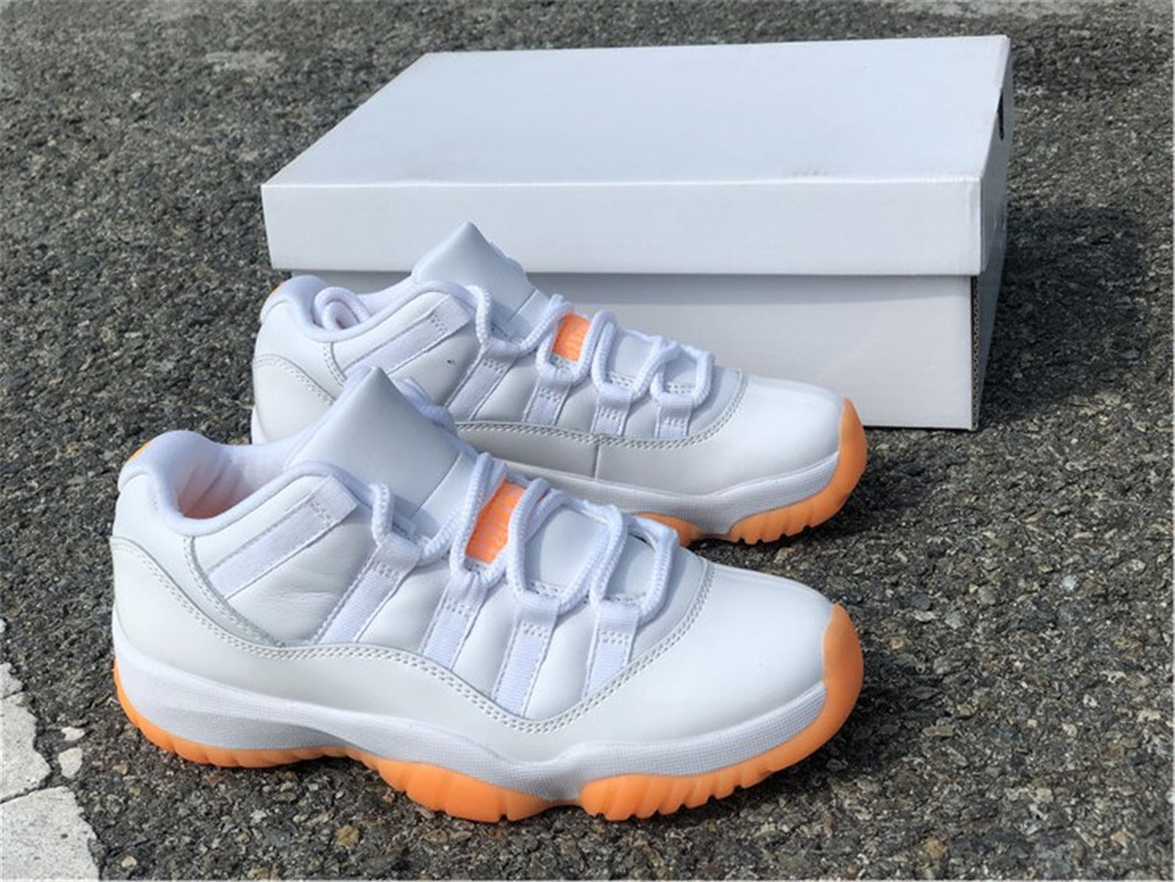 

2021 Authentic 11 Low WMNS Bright Citrus Man Woman Outdoor Shoes 11s White Orange Real Carbon Fiber Retro Sports Sneakers With box